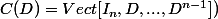 C(D)=Vect[I_n,D,...,D^{n-1}])