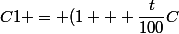 C1 = (1 + \dfrac{t}{100}C