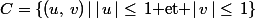C=\{(u,\,v)\,\vert\,\vert\,u\,\vert\leq\,1\text{ et }\vert\,v\,\vert\leq\,1\}