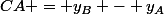 CA = y_{B} - y_{A}