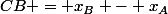 CB = x_{B} - x_{A}
