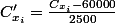 C_{x_i}'=\frac{C_{x_i}-60000}{2500}