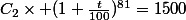 C_2\times (1+\frac{t}{100})^{81}=1500
