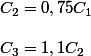 C_2=0,75C_1\\\\C_3=1,1C_2