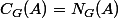 C_G(A)=N_G(A)