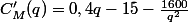 C_M'(q)=0,4q-15-\frac{1600}{q^2}