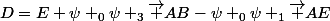 D=E+\psi _0\psi _3\overrightarrow {AB}-\psi _0\psi _1\overrightarrow {AE}