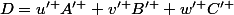 D=u^{\prime }A^{\prime }+v^{\prime }B^{\prime }+w^{\prime }C^{\prime }