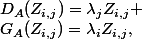 G_A(Z_{i,j})=\lambda_iZ_{i,j},\;D_A(Z_{i,j})=\lambda_jZ_{i,j} 