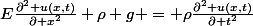 E\frac{\partial^{2} u(x,t)}{\partial x^{2}}+\rho g = \rho\frac{\partial^{2} u(x,t)}{\partial t^{2}}