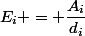 E_i = \dfrac{A_i}{d_i}