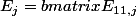 E_j=\begin {bmatrix}E_{11,j}&E_{12,j}\\E_{21,j}&E_{22,j} \end {bmatrix} 