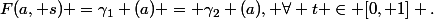 F(a, s) =\gamma_1 (a) = \gamma_2 (a), \forall t \in [0, 1] .