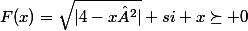 F(x)=\sqrt{|4-x²|} si x\succeq 0