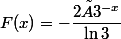 F(x)=-\dfrac{2×3^{-x}}{\ln3}