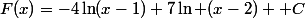 F(x)=-4\ln(x-1)+7\ln (x-2)+ C