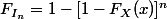 F_{I_n}=1-[1-F_X(x)]^n
