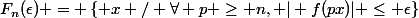 F_n(\epsilon) = \left\{ x / \forall p \geq n, | f(px)| \leq \epsilon\right\}