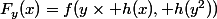 F_y(x)=f(y\times h(x), h(y^2))