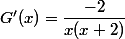 G'(x)=\dfrac{-2}{x(x+2)}