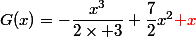 G(x)=-\dfrac{x^3}{2\times 3}+\dfrac{7}{2}x^2\textcolor{\red}{+x}