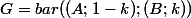 G=bar((A;1-k);(B;k))