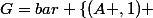 G=bar \{(A ,1) ; (B,-3) ;(C,-3) ; (D,1)\}