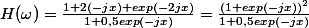 H(\omega)=\frac{1+2\cdotexp(-jx)+exp(-2jx)}{1+0,5exp(-jx)}=\frac{(1+exp(-jx))^2}{1+0,5exp(-jx)}