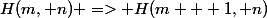 H(m, n) => H(m + 1, n)