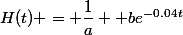 H(t) = \dfrac{1}{a}+ be^{-0.04t}