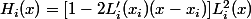 H_i(x)=[1-2L'_i(x_i)(x-x_i)]L_i^2(x)