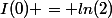 I(0) = ln(2)