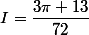 I=\dfrac{3\pi+13}{72}
