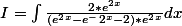 I=\int\frac{2*e^2^x}{(e^2^x-e^-2^x-2)*e^2^x}dx
