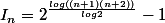I_n=2^\frac{log((n+1)(n+2))}{log2}-1