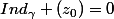 Ind_{\gamma} (z_0)=0