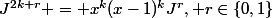 J^{2k+r} = x^k(x-1)^kJ^r, r\in\{0,1\}