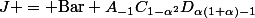 J = \mathrm{Bar\ } A_{-1}C_{1-\alpha^2}D_{\alpha(1+\alpha)-1}