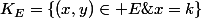 K_E=\{(x,y)\in E\;|\;x=k\}