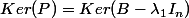 Ker(P)=Ker(B-\lambda_1I_{n})