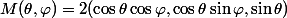 M(\theta,\varphi)=2(\cos\theta\cos\varphi,\cos\theta\sin\varphi,\sin\theta)