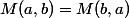 M(a,b)=M(b,a)