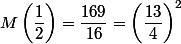 M\left(\dfrac{1}{2}\right)=\dfrac{169}{16}=\left(\dfrac{13}{4}\right)^2