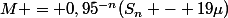 M = 0,95^{-n}(S_n - 19\mu)