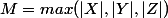 M=max(|X|,|Y|,|Z|)