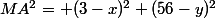 MA^2= (3-x)^2+(56-y)^2