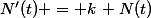 N'(t) = k\, N(t)
