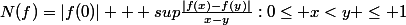 N(f)=|f(0)| + sup{\frac{|f(x)-f(y)|}{x-y}:0\leq x<y \leq 1}