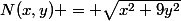 N(x,y) = \sqrt{x^2+9y^2}