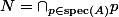 N=\cap_{p\in\mathrm{spec}(A)}p